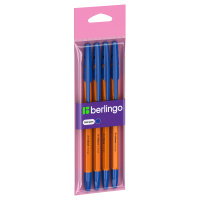 Ручка шариковая Berlingo 'Tribase Orange', синяя, 0,7мм, 4шт, пакет с европодвесом