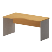 Стол прямой Skyland Imago СА-1, эргономичный, левый, клен/металлик, 1600х900х755мм