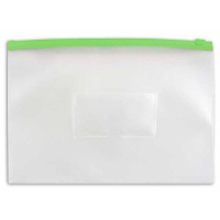 Пластиковая папка на молнии Бюрократ зеленая, А4, 150мкм, BPM4AGRN