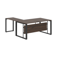 Стол руководителя угловой ECT 1619 Дуб Денвер темный/Антрацит 1600х1900х750 ENIO