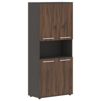 Шкаф высокий широкий EHCS 85.4 Дуб Денвер тёмный/Белый/Мокко 852х430х1967 EDIS