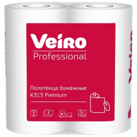 Бумажные полотенца Veiro Professional К313 белые, 2 слоя, 15м, 2 рулона