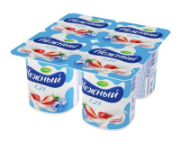 Йогурт Нежный с соком клубники, 1.2%, 100г, 1шт