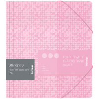 Папка для тетрадей на резинке Berlingo 'Starlight S' А5+, 600мкм, розовая, с рисунком