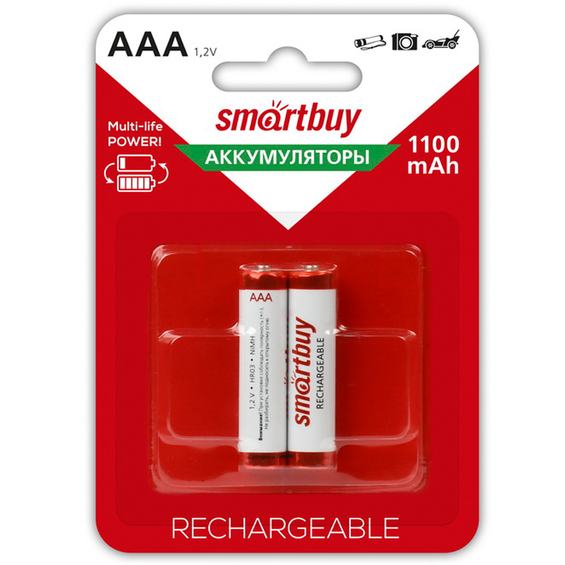 фото: Аккумулятор Smart Buy АAА/HR06, 1100mAh, NiMh, 2шт/уп
