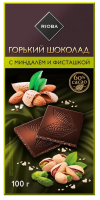 RIOBA Шоколад горький миндаль, фисташка, 100г