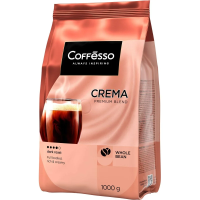 Кофе Coffesso Crema в зернах, Premium Blend,темная обжарка, 1кг