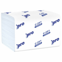 Косметические салфетки Protissue Premium 200шт, 2 слоя, белые, V-сложения, 20пачек