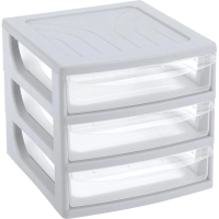Бокс с выдвижными лотками А6 175х186х214мм 3выдв.отд, светло-сер. 433224030