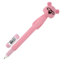 Ручка шариковая Юнландия Мишка синяя, 0.35мм, мягкий корпус ассорти