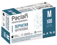 Перчатки одноразовые Paclan Professional нитриловые черные 50 пар размер M, 100шт