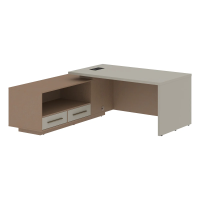 Стол руководителя с тумбой VCT 1919(L) Аметист/Кобра 1900х1900х750 VELION