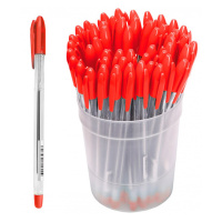 Ручка шариковая Стамм 'VeGa' красная, 0,7мм, прозрачный корпус
