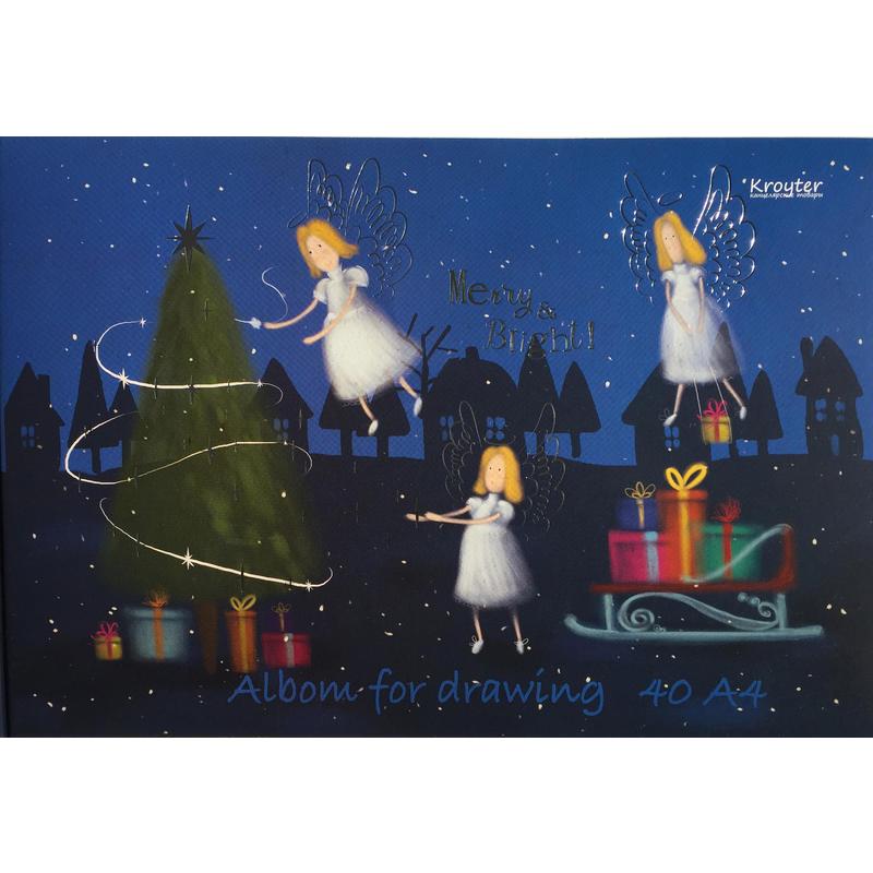 фото: Альбом для рисования Kroyter А4 40л, 207х297мм, склейка Рождество 07705