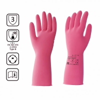 Перчатки латексные хозяйственные Hq Profiline р. XL, красные, 75678