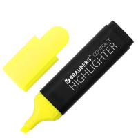 Текстовыделитель Brauberg Contract желтый, 1-5мм, скошенный наконечник, 150389