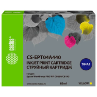 Картридж струйный Cactus CS-EPT04A440 для Epson WorkForce Pro WF-C8190, WF-C8690, желтый, 85мл