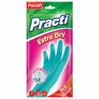 Перчатки резиновые Paclan Practi Extra Dry р.M, х/б напыление, флок