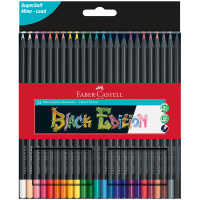 Карандаши цветные Faber-Castell 'Black Edition', 24цв., трехгран., черное дерево, заточен., картон.