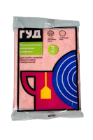 Салфетка хозяйственная Текос 30х40см, вискоза, 3шт/уп