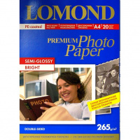 Фотобумага для струйных принтеров Lomond А4, 20 листов, 265г/м2, полуглянцевая, двуст., 1106301