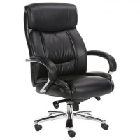 Кресло руководителя Brabix Direct EX-580 рециклированная кожа, черная, крестовина хром