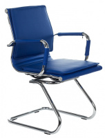 Кресло офисное Бюрократ Ch-993-Low-V экокожа, синяя, полозья металл