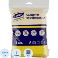 Салфетки хозяйственные Luscan Professional 300г/м2 40х40см 3шт/уп желтые