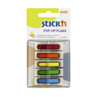 Клейкие закладки пластиковые Hopax Stick'n Стрелка 12х45мм, 5цветов по 30 листов, в диспенсере