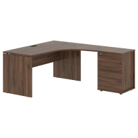 Стол эргономичный с тумбой EDCET 1518(R) Дуб Денвер тёмный/Черный 1560х1880х750 EDIS