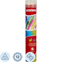 Набор цветных карандашей Kores 12 цветов, трехгранные, с точилкой, в тубусе, 93313
