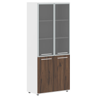 Шкаф высокий широкий EHCS 85.7 Дуб Денвер тёмный/Белый/Белый 852х430х1967 EDIS