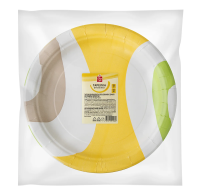 Fine Life Тарелка одноразовая Фигуры бумажная 23см, 25шт