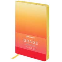 Ежедневник недатированный Brauberg Grade малиновый/желтый, A5, 136 листов, под кожу