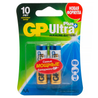 Батарейка Gp Ultra Plus АА LR06, 1.5В, алкалиновая, 15AUP, 2шт/уп