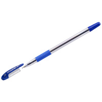 Шариковая ручка Cello Pronto синяя, 0.7мм, прозрачный корпус