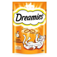 Лакомство для кошек Dreamies подушечки с курицей, 60г