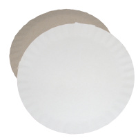 Тарелка одноразовая белая, картон, d=23см, 100шт/Уп