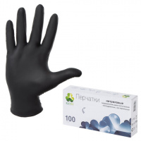 Перчатки нитриловые Klever Стандарт M, неопудренные, черные, 50 пар (100 шт.)