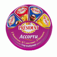 Сыр плавленый President ассорти 45%, 140г