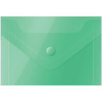 Пластиковая папка на кнопке Officespace зеленая, А7, 150мкм