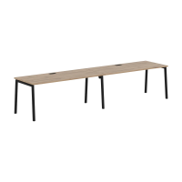 Стол 2-х местный ELWST 3580 Дуб Денвер светлый/Черный 3526х800х750 EDIS