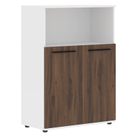 Шкаф средний широкий EMCS 85.3 Дуб Денвер тёмный/Черный/Белый 852х430х1199 EDIS