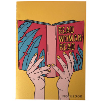 Записная книжка А5 24л., сшивка 'Read woman', 90г/м2, золотое тиснение, тонированный блок