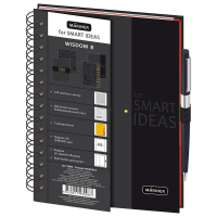 Бизнес тетрадь Mariner Wisdom 8 smart ideas 4, А5, 120 листов, в клетку, на спирали, глянцевая ламинация