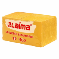 Салфетки бумажные 400 шт., 24х24 см, 'Big Pack', жёлтые, 100% целлюлоза, LAIMA, 114726