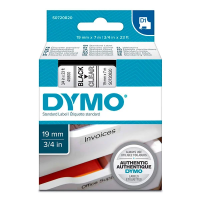 Термолента Dymo 19мм х 7м, черный/прозрачный, 45800