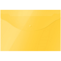 Пластиковая папка на кнопке Officespace желтая, А4, 120мкм