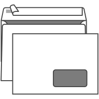 Конверт почтовый Курт С5, белый, с правым окном, отрывная лента, 1000шт