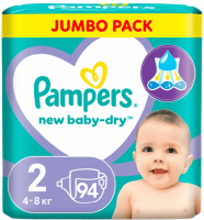 Подгузники для новорожденных Pampers New Baby-Dry mini 4-8кг, 94шт